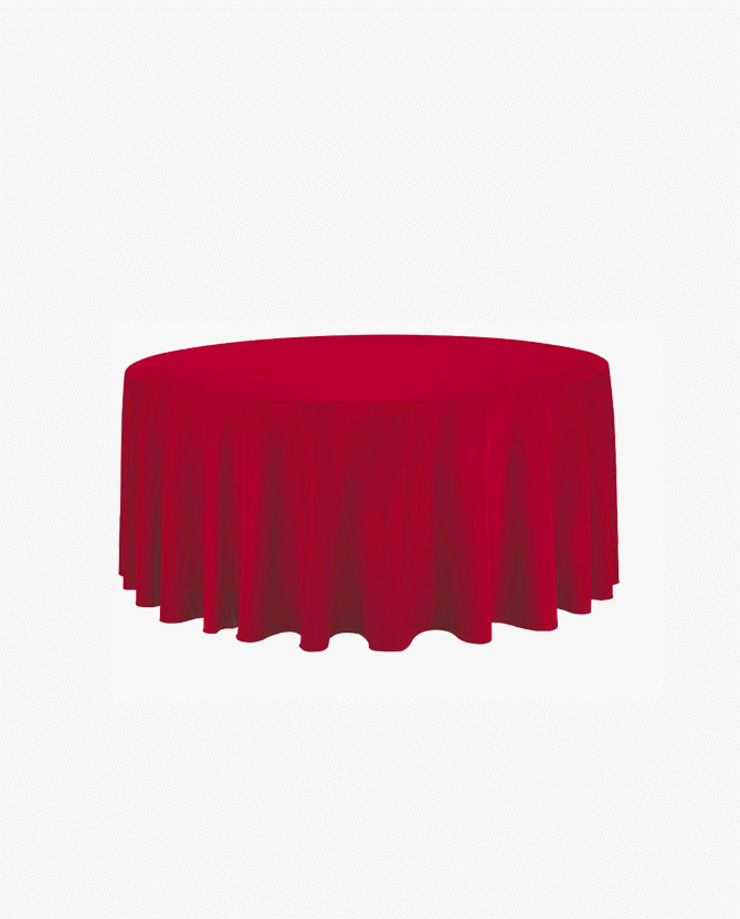 120" Round Red Linen