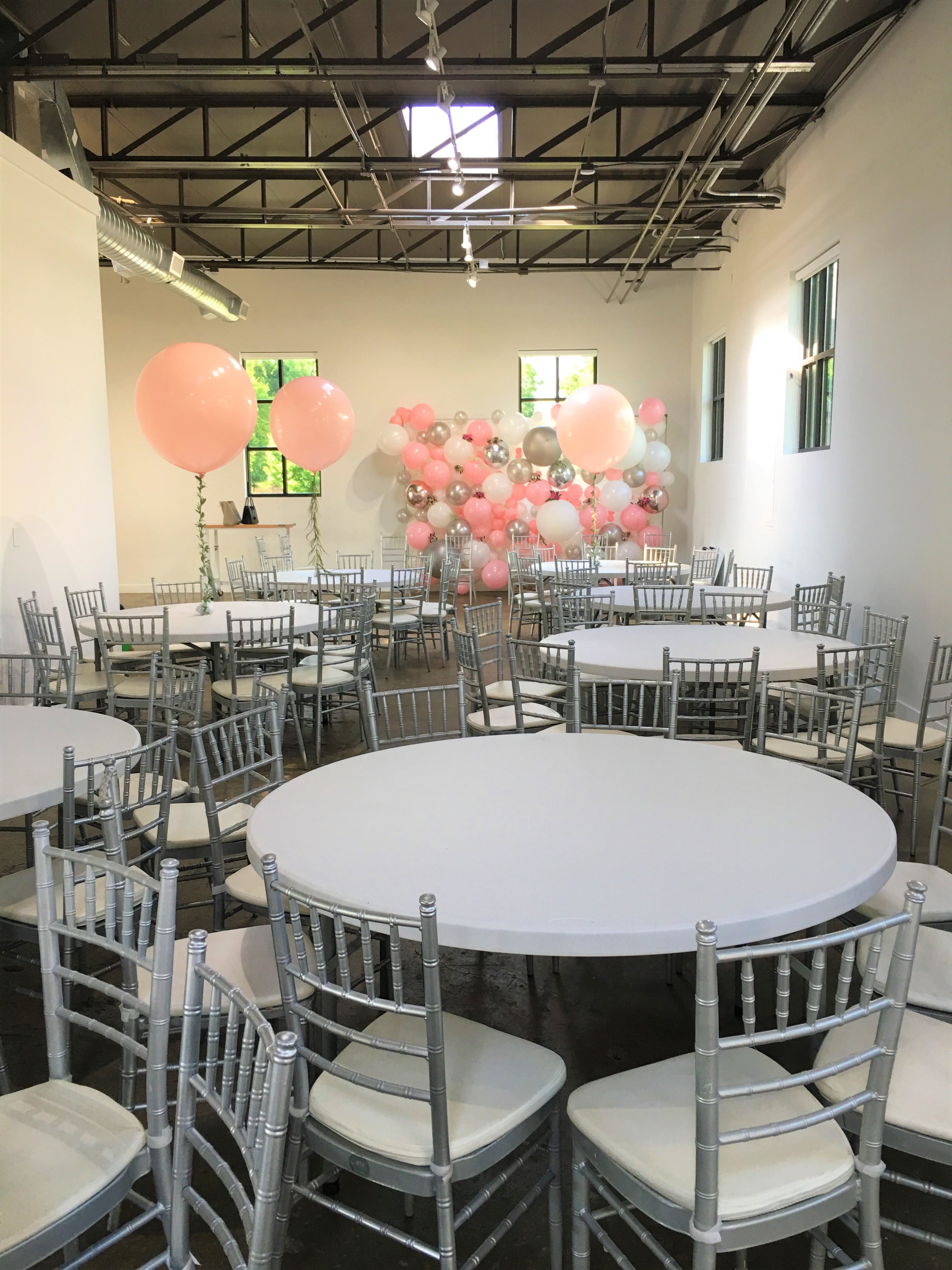 Silver Chiavari Chair Rentals and Banquet Table Rentalry.com