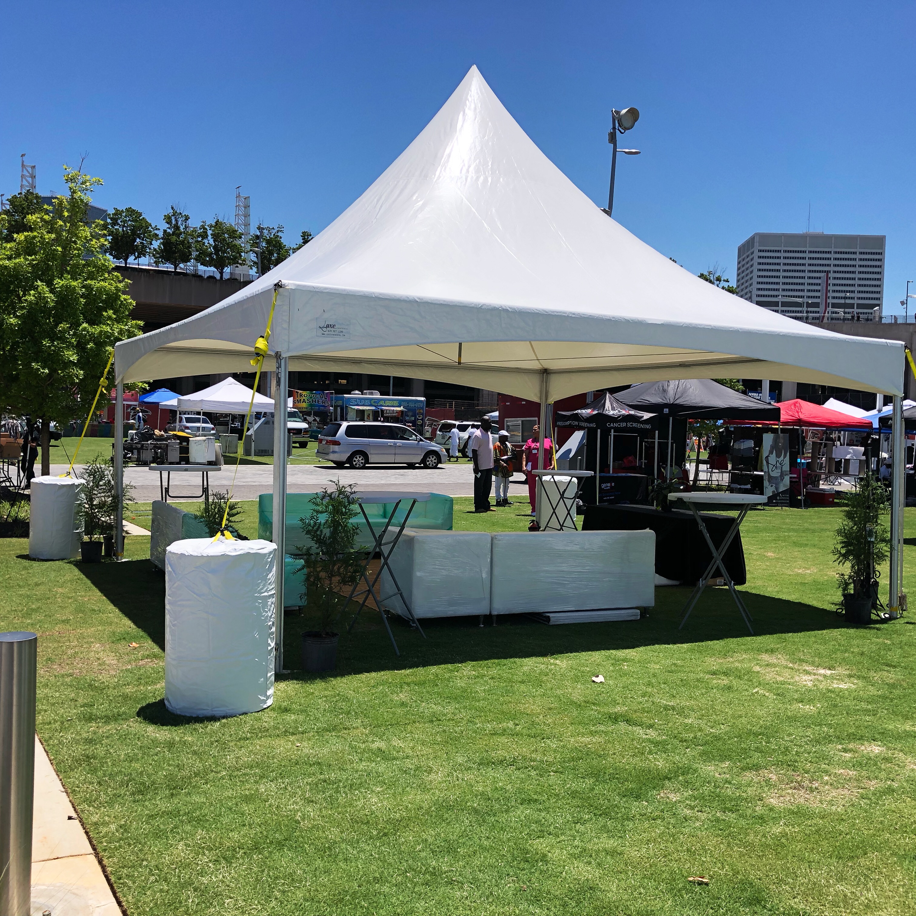 20x20 foot tent high peak Atlanta party Rental Rentalry