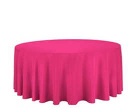 120" Round Fuchsia Linen