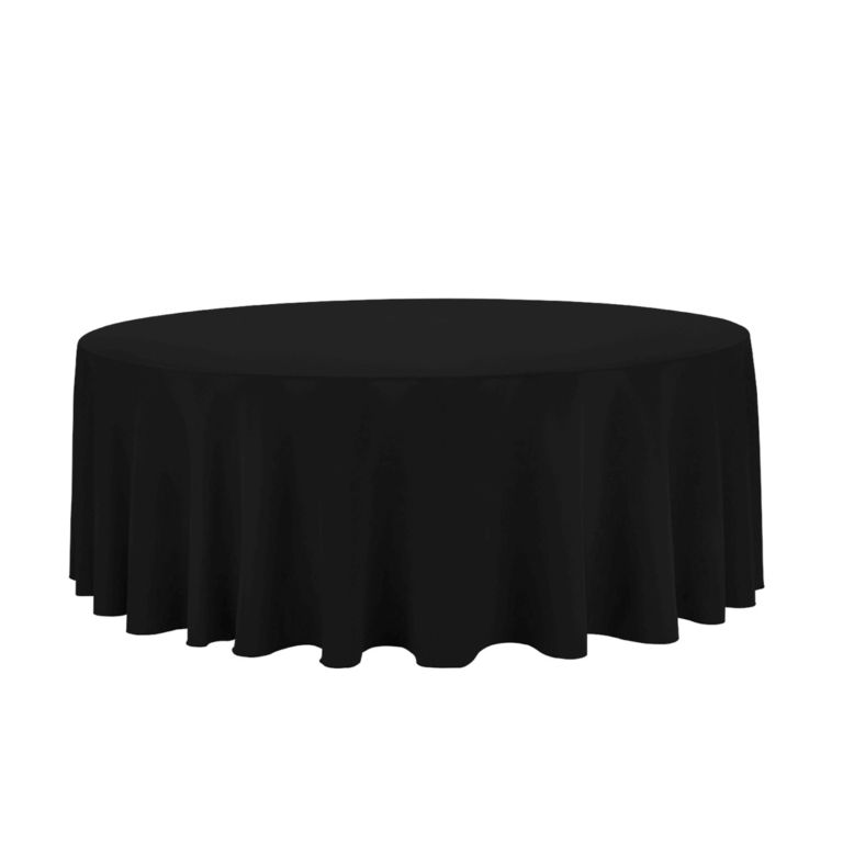 132" Round Black Tablecloth