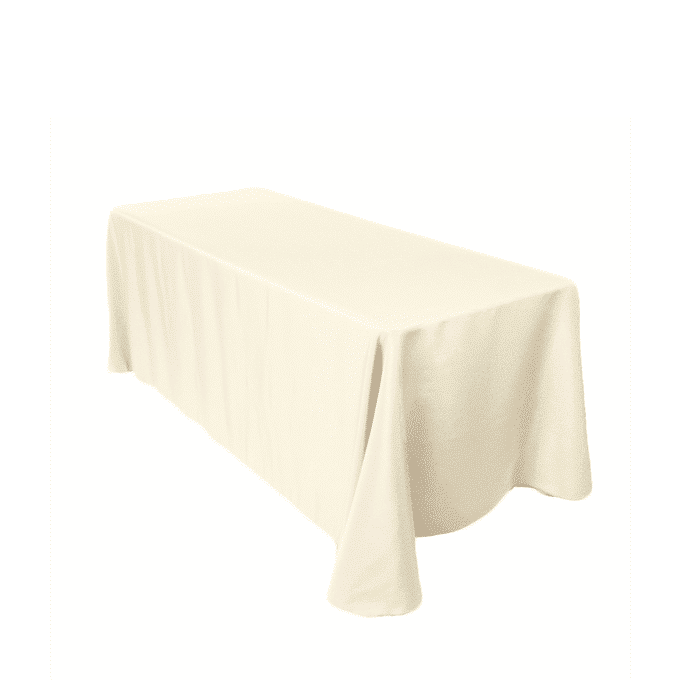 6 FT Ivory White Tablecloth