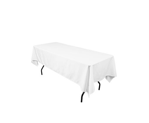 60" X 102" White Rectangular Tablecloth