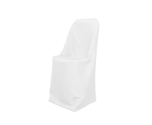 White Polyester Folding Chair Cover