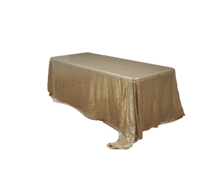 Gold Sequin 90 x 132 Tablecloth