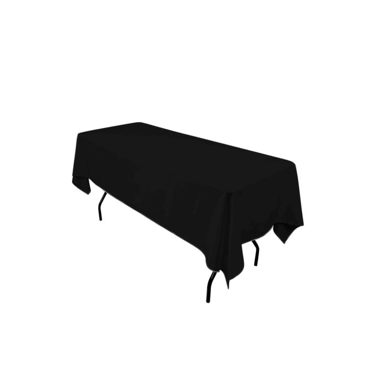 60" X 102" Black Rectangular Tablecloth