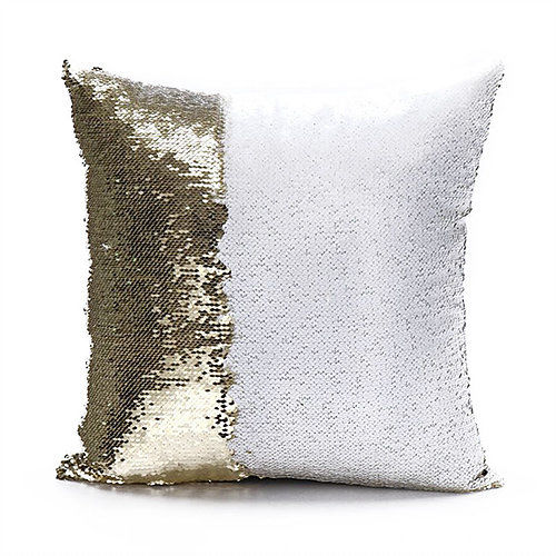 Luxe Sequin Throw Pillow Gold & White