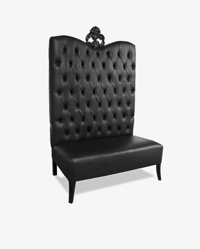 Black Luxe Line High Back Sofa