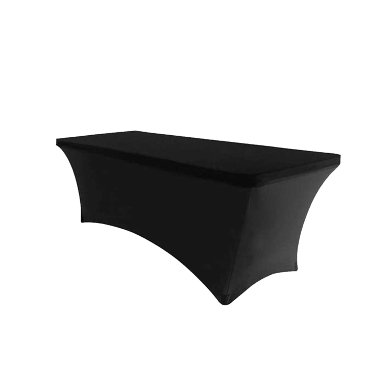 6 Ft Spandex Black Tablecloth