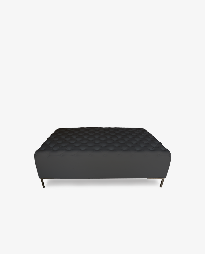 Luxe Black Tufted Ottoman
