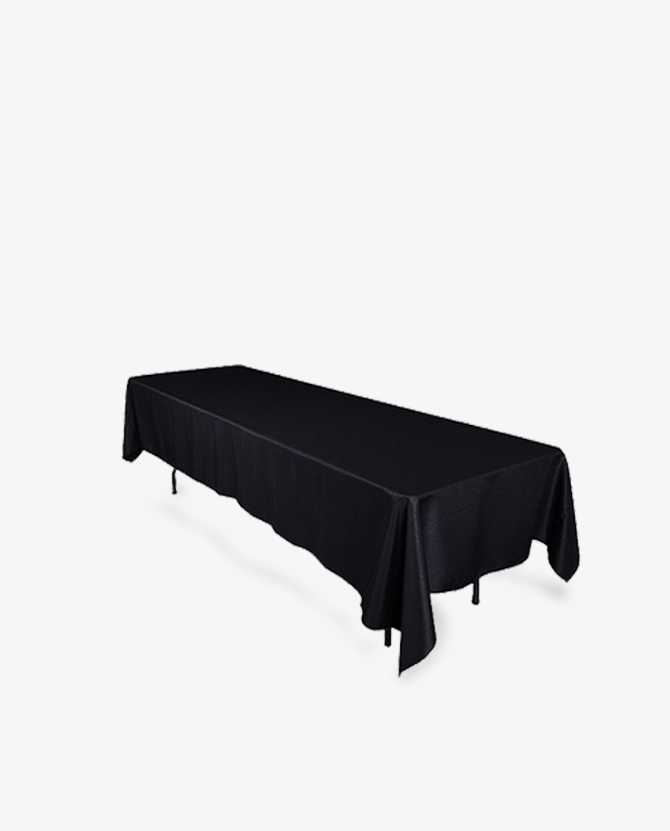 60" x 126" Rectangular Black Tablecloth