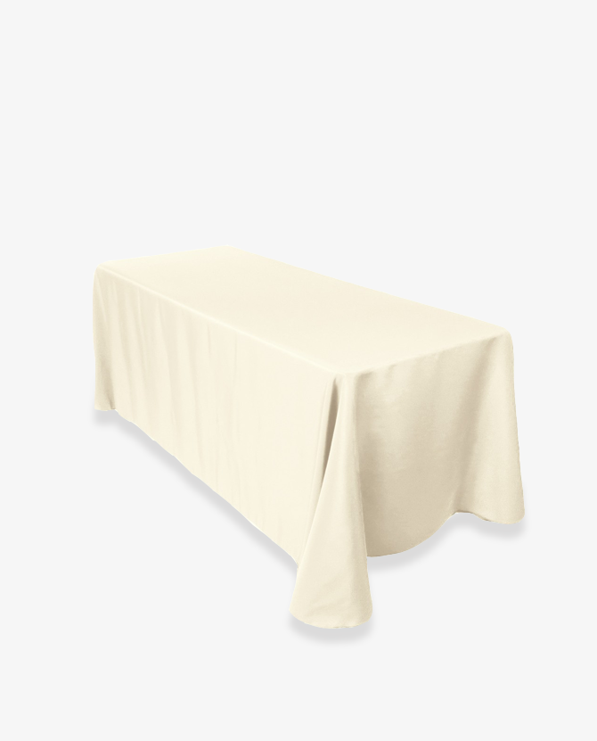 8 FT Ivory White Tablecloth
