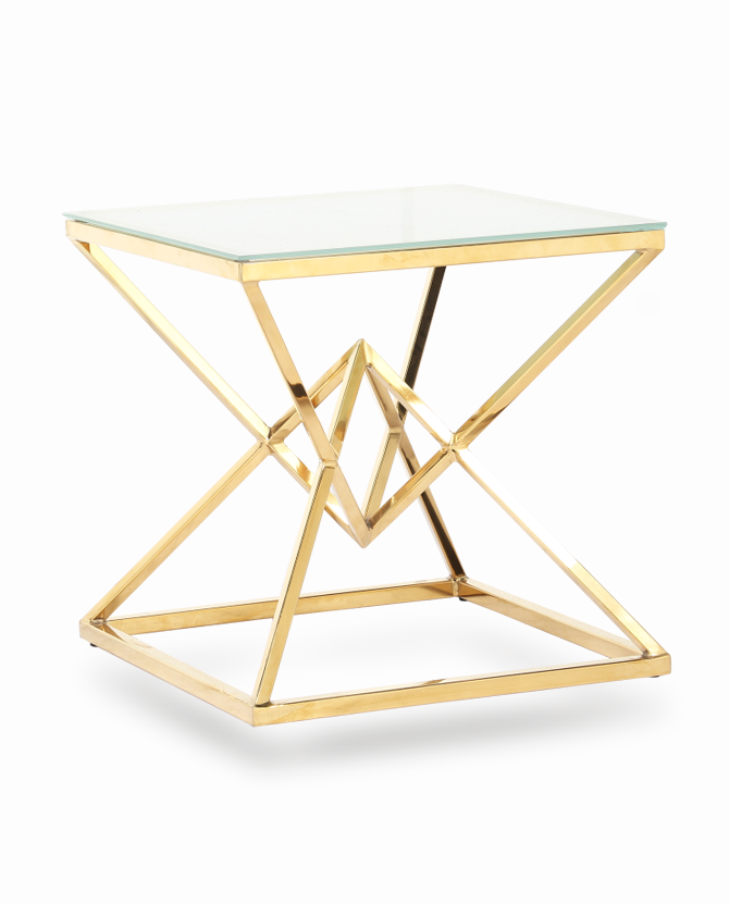 Golden Diamond End Table Renal Atlanta Party Rental