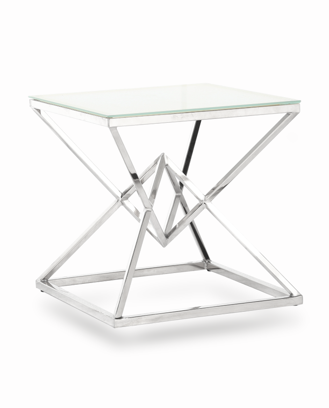 Silver Diamond End Table Renal Atlanta Party Rental