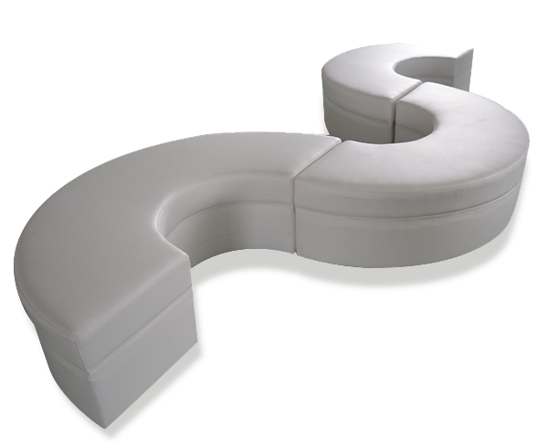 Luxe Event Rental Sofa S Shaped Lounge Sectional Ottomans Serpentine Furniture