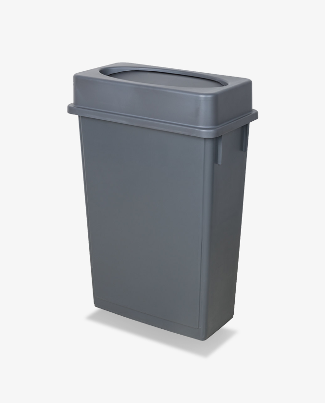 Gray Slim Trash Bin Rentals Luxe