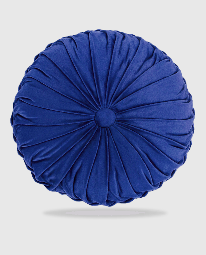 Round Belour Royal Blue Throw Pillow